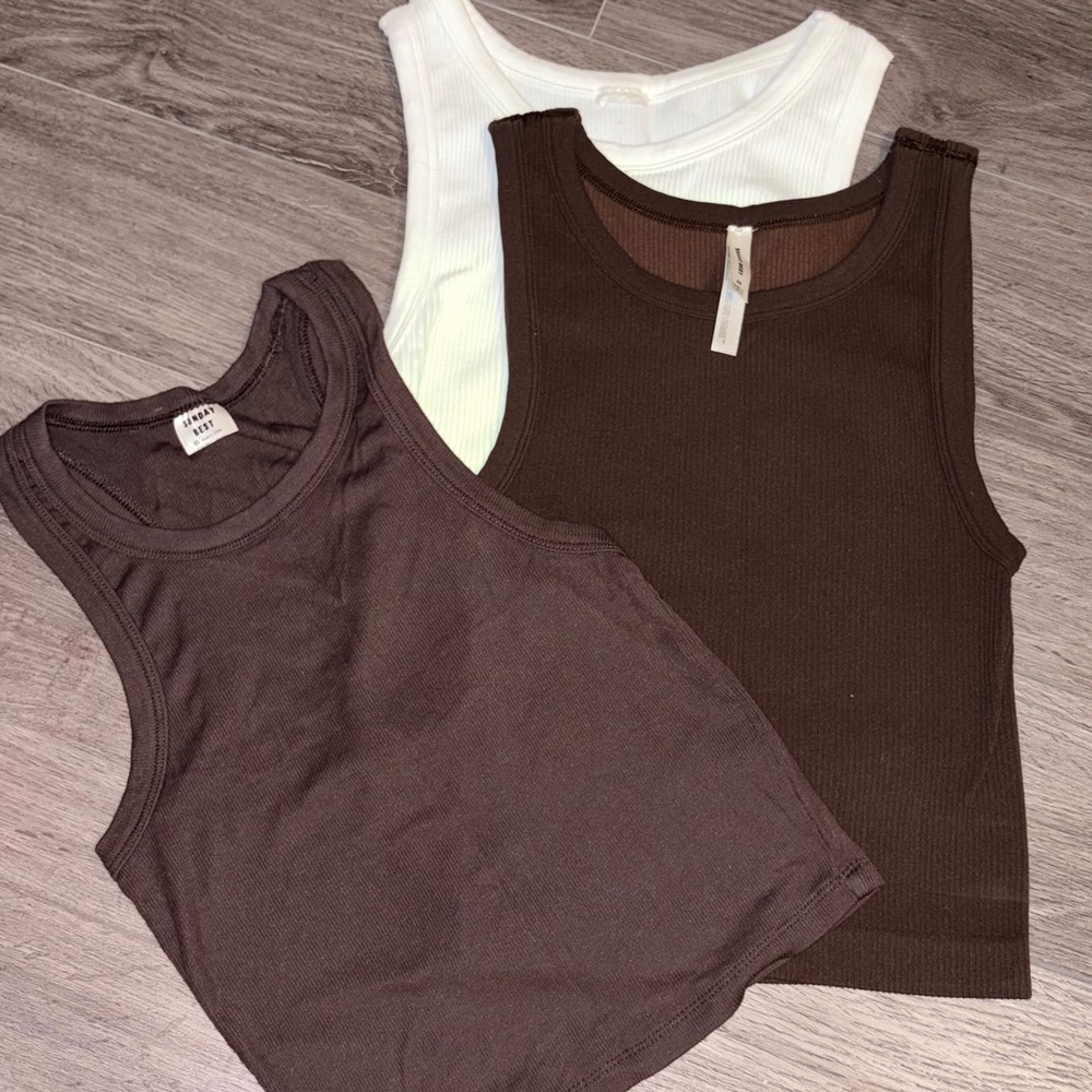 Sundays Best Cropped Tank Tops Set Of 3 Aritza Bundle